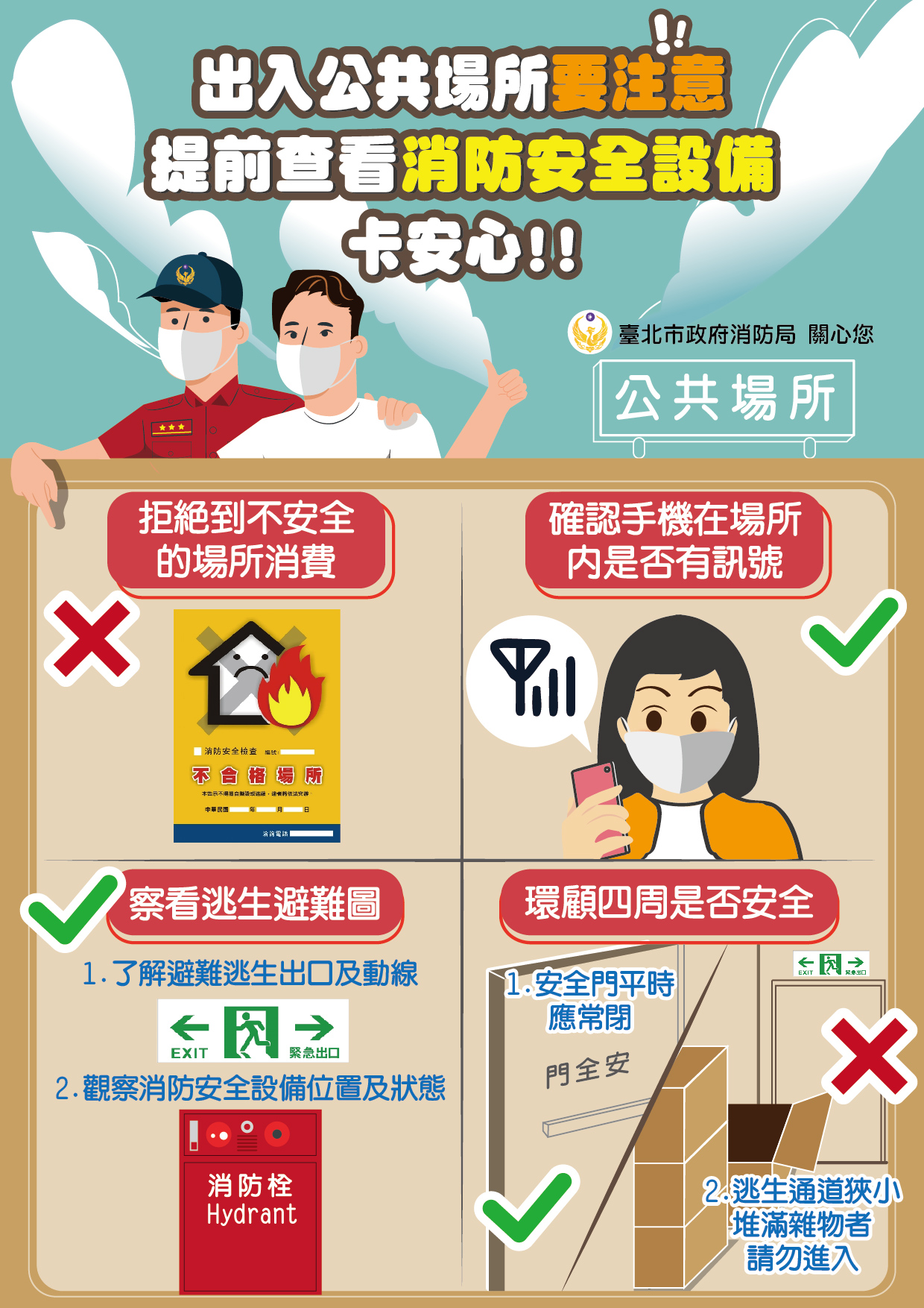 公共場所請注意消防安全